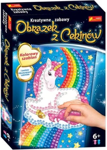 Cekinový obrázek jednorožec - 1 kus