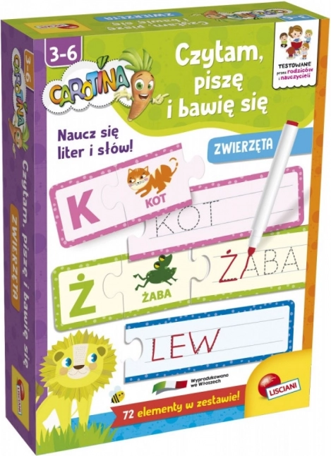 Vzdělávací sada Carotina: čtu, píšu a hraji si – zvířata
