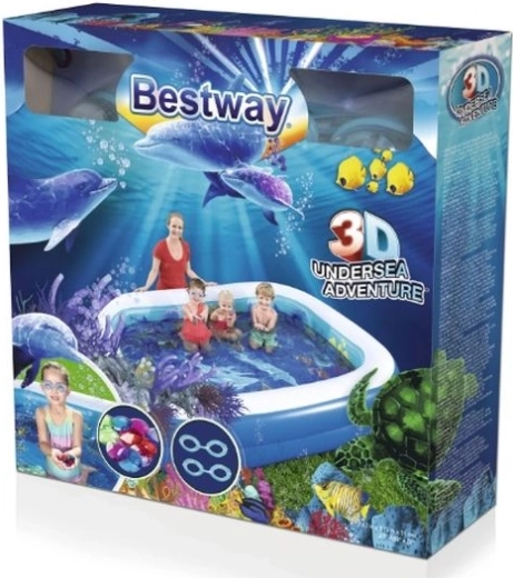 Bestway 3D undersea adventure nafukovací dětský bazén s brýlemi a krystalky