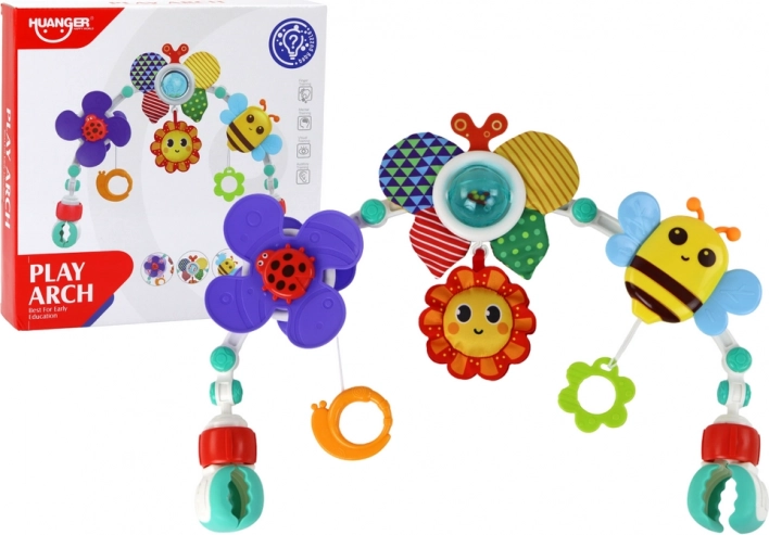 Pačke s držákem na postýlku a kočárek s hračkami Motýlek a Včelka