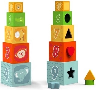 Dřevěná skládací vkládačka kostky BABU