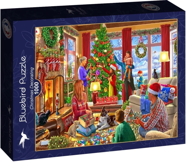 Bluebird puzzle Zdobení vánočního stromečku 1000 dílků