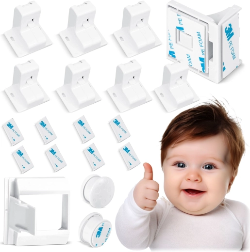 Magnetické dětské zámky na skříňky RICOKIDS, sada 8 ks