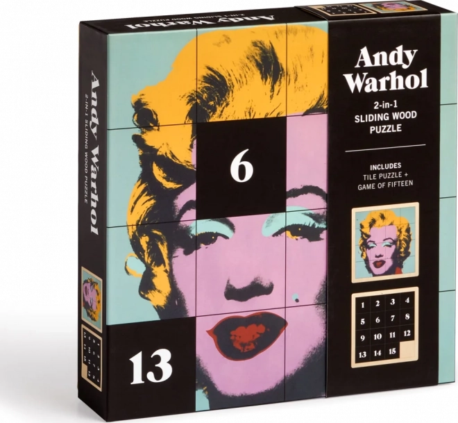 Posuvné dřevěné puzzle Andy Warhol: Marilyn
