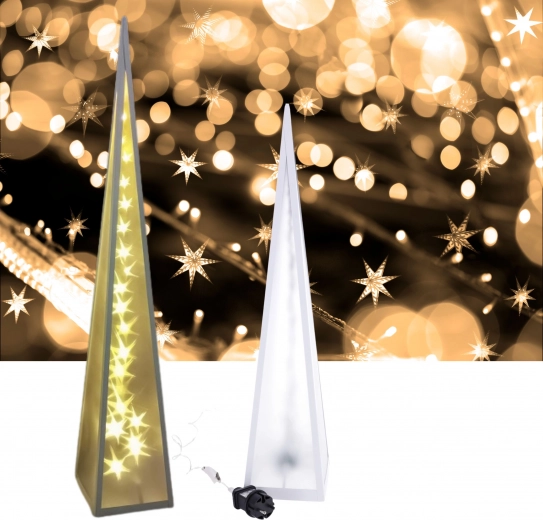 Vánoční LED lampa s rotujícími hvězdami 60 cm