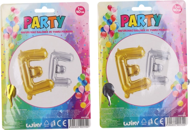 Nafukovací balónek ve tvaru písmene E