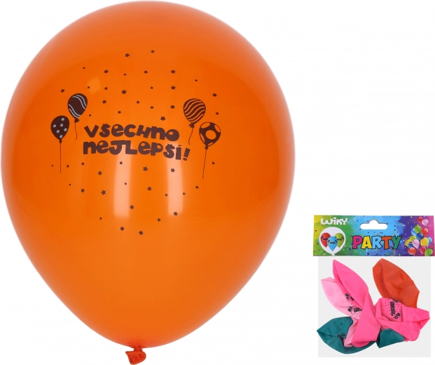 Balónek nafukovací Všechno nejlepší 30 cm - 5 kusů
