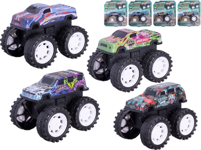 Kovový monster truck 10 cm se setrvačníkem
