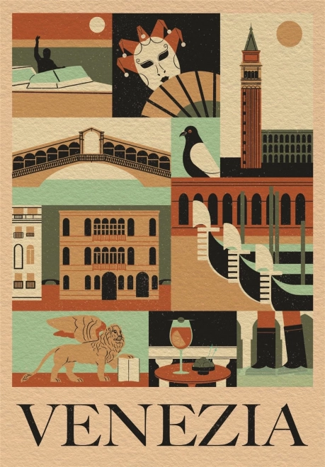 Puzzle 1000 dílků Style in the City Benátky — kompaktní krabice CLEMENTONI