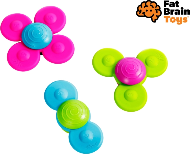 Fidget spinnery WHIRLY SQUIGZ – sada 3 ks s přísavkami