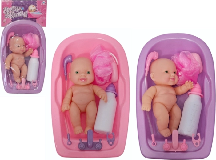 Lalka miminko ve vaničce s doplňky - 1 kus