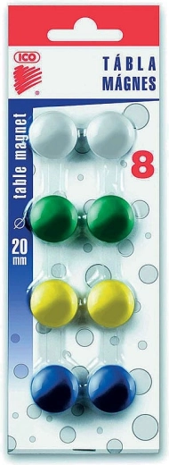 Barevné magnety 20 mm, 8 ks – ICO