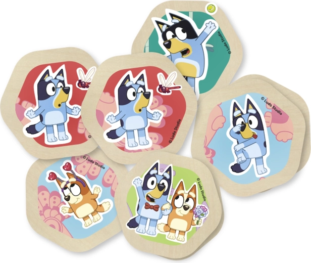 Dřevěná paměťová hra Memory Bluey pro děti