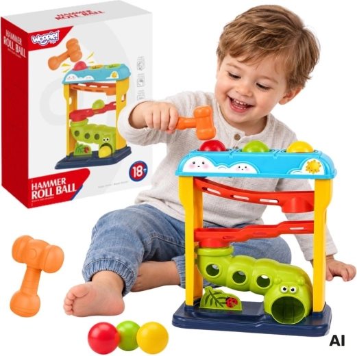 Edukační kuličková dráha s kladívkem WOOPIE Baby