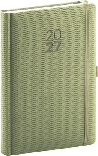 Notique Denní diář Diamante 2027 olivový 15 × 21 cm