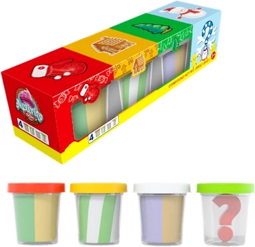 Sváteční modelovací hmota s překvapením (sada 4 ks)