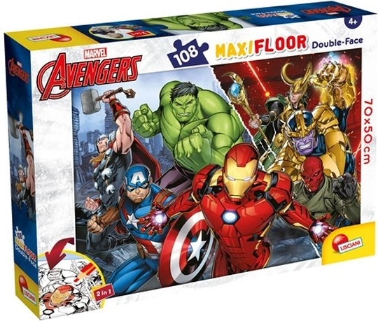 Lisciani Marvel maxi oboustranné puzzle Avengers 108 dílků