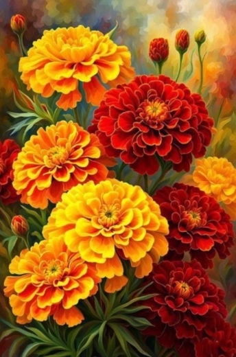 Malování podle čísel – květiny 40 × 50 cm na plátně