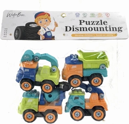 Stavební set DIY – míchačka, jeřáb a bagr se světly a zvuky