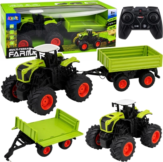 Dálkově ovládaný traktor s vyklápěcí vlečkou 1:16