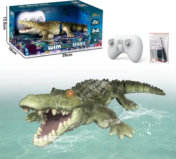 RC krokodýl zelený s dálkovým ovládáním