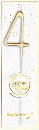 Prskavka číslo 4, zlatá 16,5 cm