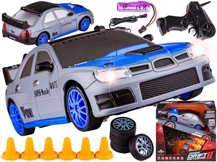 Rc drift auto 1:24 2,4 ghz 4wd stříbrné - 1 kus