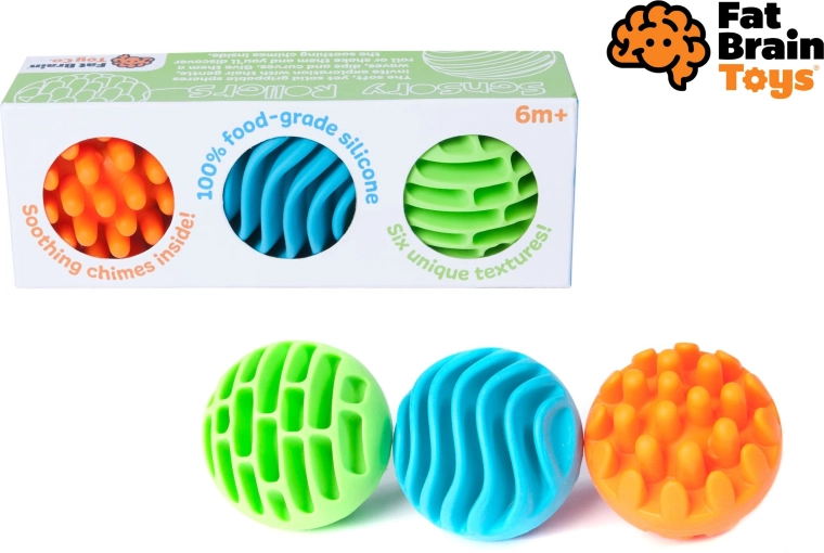 Fat Brain smyslové míčky Sensory Rollers - 3 ks