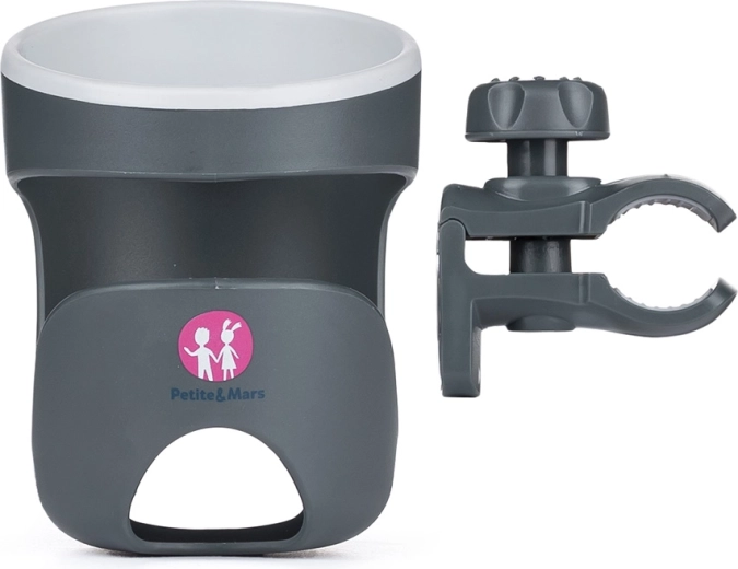 PETITE & MARS držák nápojů Handy Grey na kočárek