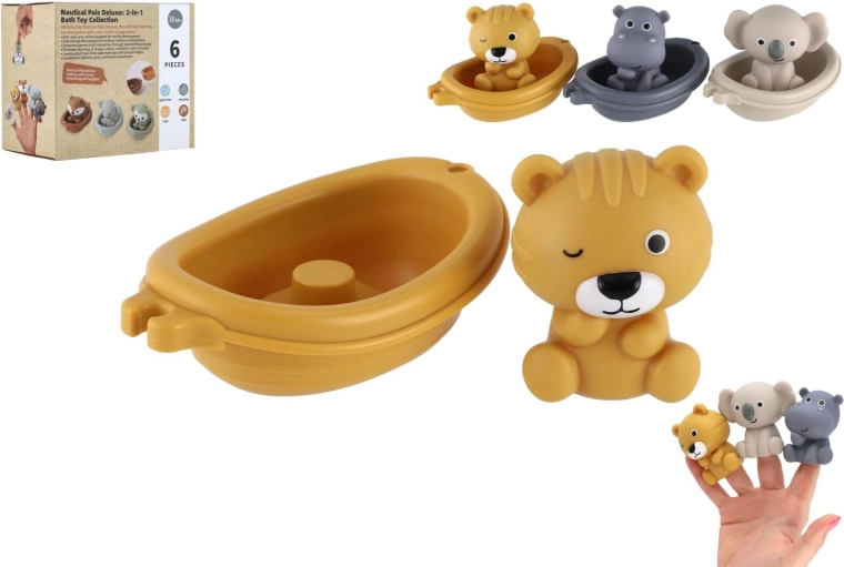 Gumové lodičky do vany se zvířátky, sada