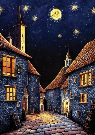 Puzzle ART PUZZLE středověká noc chánů 500 dílků