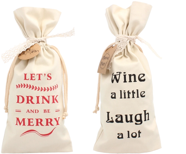 Krémový dárkový sáček na láhev 15 × 35 cm se stahovací stuhou (balení 20 ks)