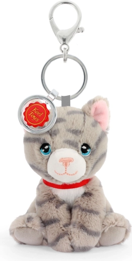 Keeleco přívěsek na tašku šedá kočka 12 cm