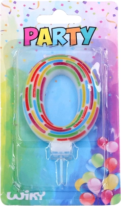 Párty svíčka číslo 0 s čárkami