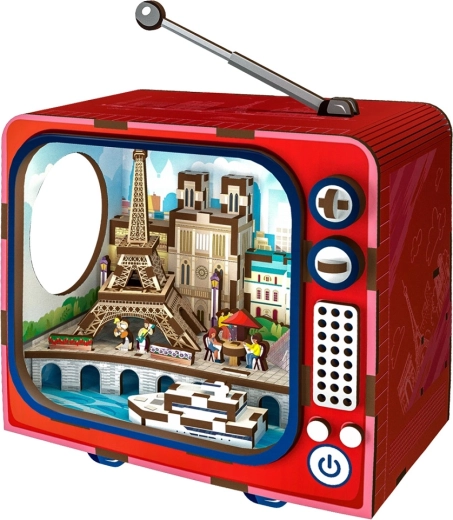 2Kids Toys 3D dřevěná skládačka retro TV Paříž