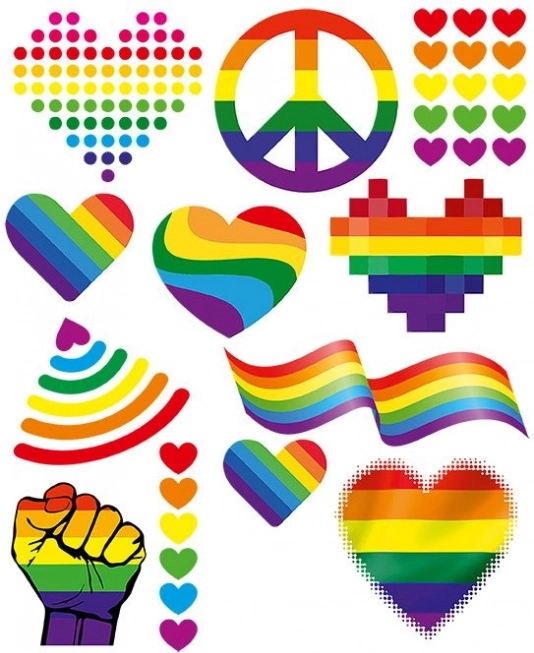 Velký arch s duhovými nažehlovačkami