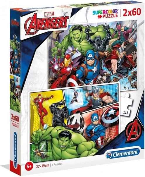 Puzzle 2x60 dílků Super Kolor - Avengers