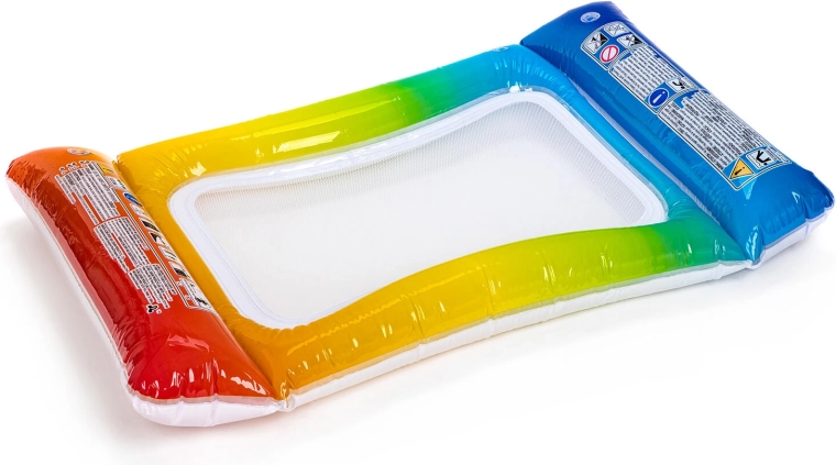 Nafukovací lehátko se sítí 117 × 76 cm – duhové