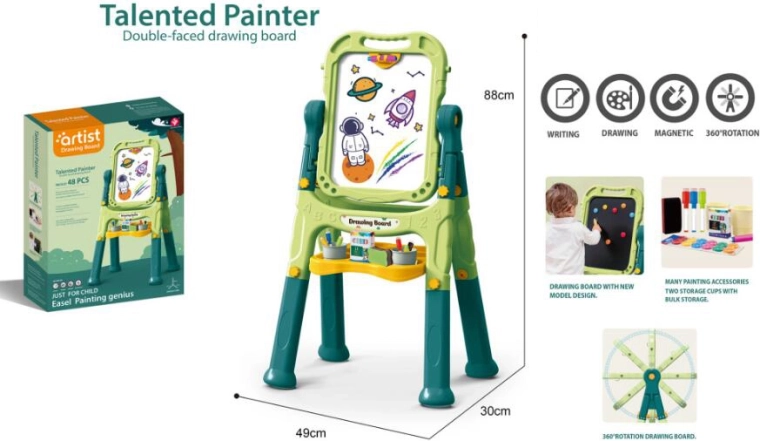 Umělecká oboustranná tabule 48 dílů zelená