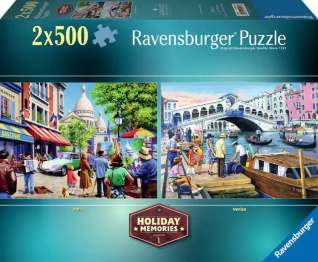 Ravensburger puzzle Holiday Memories 1: Vzpomínka na dovolenou 2x500 dílků