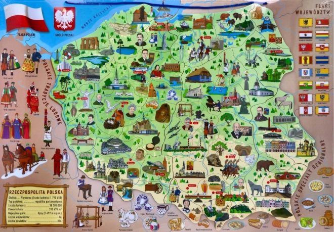 Magnetická mapa Polska 3 v 1