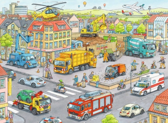 Ravensburger puzzle vozidla ve městě 100 dílků