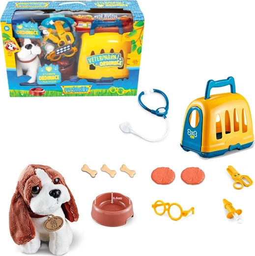 Veterinářský set s přepravkou a bíglem