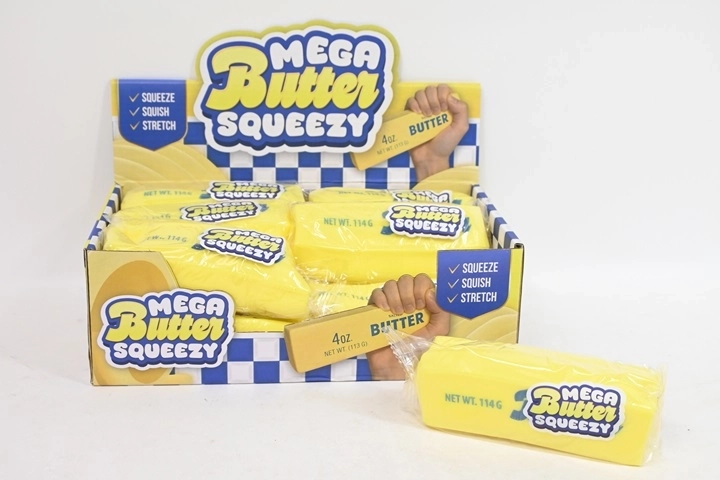 Jumbo antistresová mačkací kostka másla - 1 kus