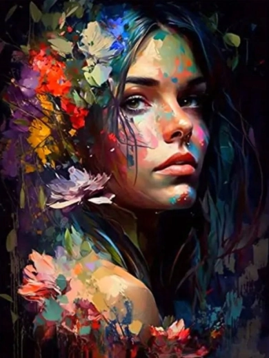 Malování podle čísel – barevná žena 40 × 50 cm