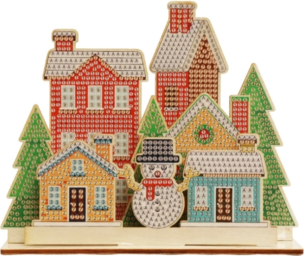 2Kids Toys diamantové malování se stojanem vánoční městečko