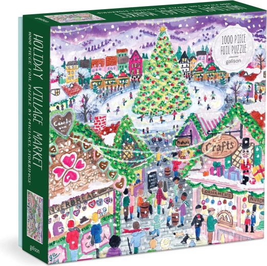 Galison Metalické puzzle adventní trhy 1000 dílků