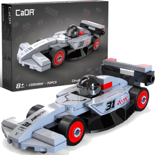 CaDA stavebnice závodní auto Circuit racing car šedé 70 dílků