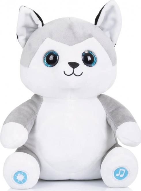 Plyšový husky se světýlky a hudbou CHIPOLINO
