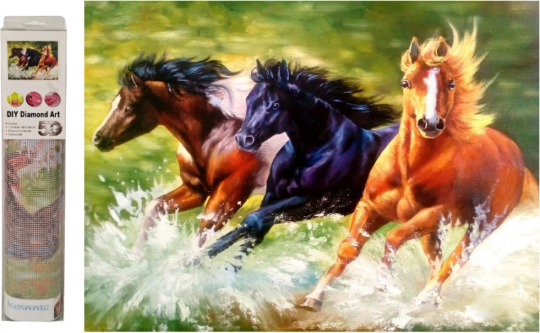 Diamantová mozaika – běžící koně
